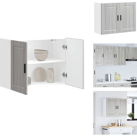 The Living Store Armoire murale de cuisine Porto sonoma gris bois d'ingénierie - Rangement cuisine (1/5)