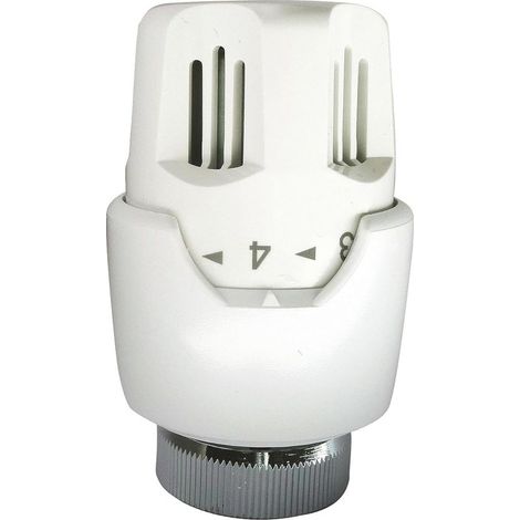 Tête thermostatique M30x1,5 à dilatation de cire, compatible avec robinets thermostatiques, installation horizontale, couleur blanche, régulation précise de la température (1/5)