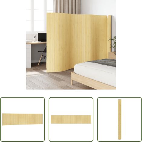 Naturholz - Paravent Hell Natur Breite 800 cm Höhe 165 cm Bambus (1/5)