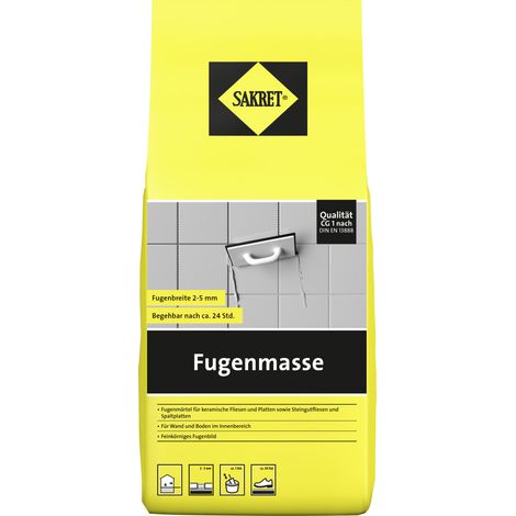Sakret Fugenmasse 2 - 5 mm dunkelgrau 1 kg Fugenmörtel