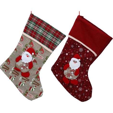 Chaussette de Noël pour les cadeaux, décoration de cheminée de Noël (1/3)