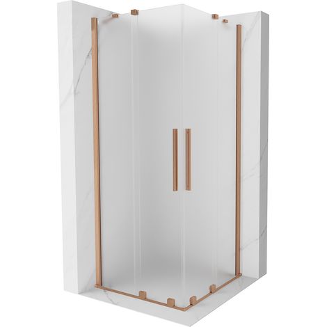 Mexen Velar Duo Schiebeduschkabine 100 x 100 cm, Frost, gebürstetes Kupfer - 871-100-100-32-65 (1/5)