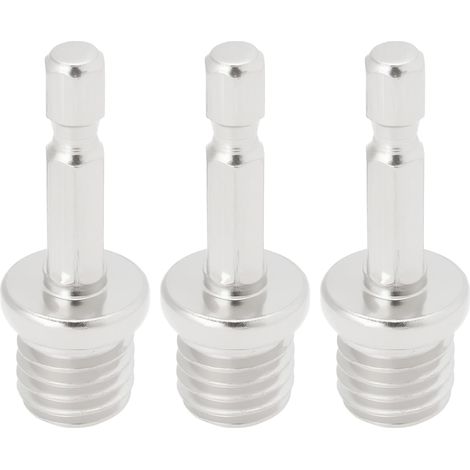 Set di 3 adattatori esagonali per trapano: adattatore M14, punta esagonale da 1/4 di pollice, mandrino per avvitatore a batteria, utensili per la separazione di lamiere, chiave elettrica, 45,5 x 16,9 