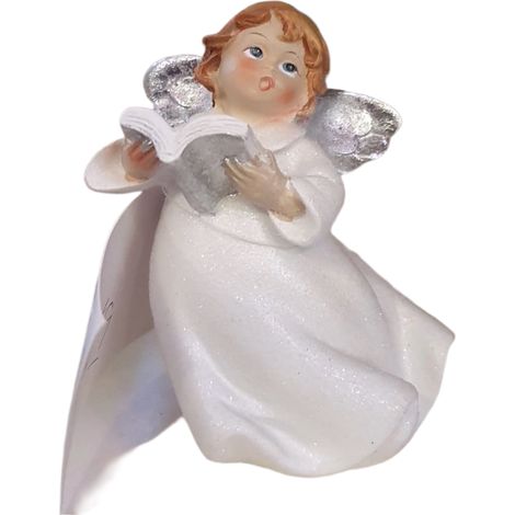 Decoro Angelo Bianco Glitter 9 cm
