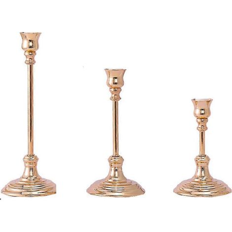 Ensemble de 3 chandeliers coniques, chandeliers dorés, style vintage (1/5)