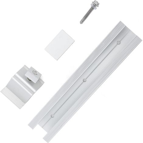 Ensemble de 4 supports de fixation pour panneaux solaires en alliage d'aluminium, en forme de Z, pour montage sur toiture de panneaux solaires HZ0101 (1/5)