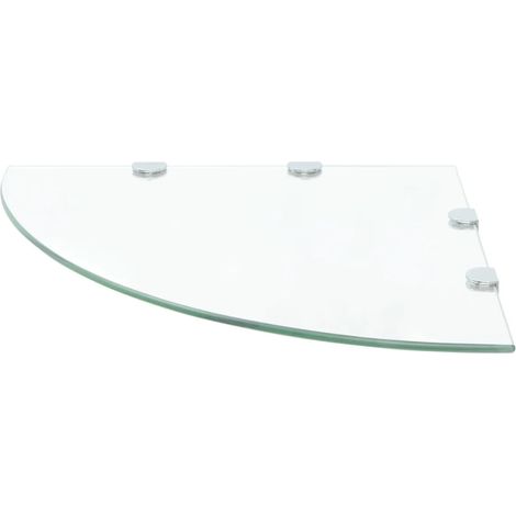 INLIFE Étagère murale de coin + supports chromés Verre transparent 45x45 cm (1/5)