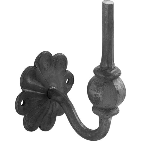IAM DESGIN Handlaufträger mit Anschweißende - Handlaufhalter mit ø 91mm Rosette, Schmiedeeisen (1/5)