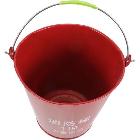 Seau à Sable d'urgence en Fer Rouge, Pail de Stockage Métallique Capacité de Charge Élevée , Facile à Nettoyer Couleur Aléatoire Style Aléatoire (1/5)