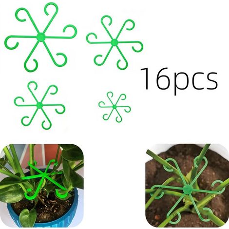 Tuteurs et pinces pour plantes lot de 16 - supports d'escalade étanches pour tiges et fleurs, verts (1/5)