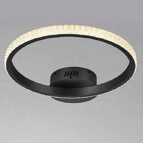 TrAdE Shop Traesio - Plafoniera Led 28w Nero Cerchio Effetto Cristallo Luce Calda Naturale Fredda 31753 - (1/3)