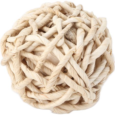 Balle en écorce de maïs pour jouer et faire ronger les dents des petits animaux (lapins, hamsters). Jouet à mâcher en forme de balle. (1/5)