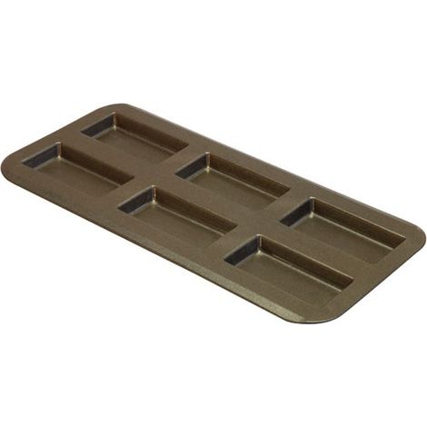 GOBEL - Plaque à financiers - 6 financiers - anti adhérent - 380 x 180 mm
