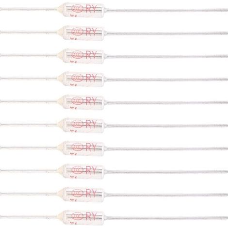 10 pezzi Fusibile termico 250V 10A 77℃, fusibile termico con guscio in metallo, fusibile termico TF 72250℃ (77℃)-Crezuo