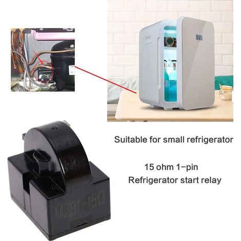 2pcs Relais de Démarrage de Réfrigérateur 15 ohms Relais de Démarrage PTC à 1 Broche Pièces de Rechange Résistance de Compresseur de Congélateur (1/4)