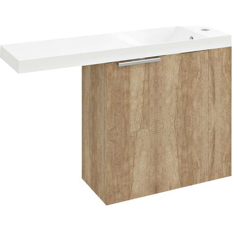 Sapho Latus - Mobile lavabo 50x50x22 cm, 1 anta, cerniere a destra, rovere Alabama LT610-2222