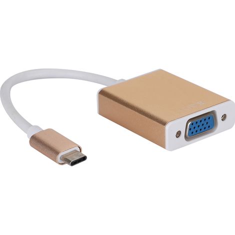 Adaptador de USB-C a VGA, cable fiable de carga y sincronización de datos para MacBook Air de 12 pulgadas, conector plug-and-play para dispositivos de visualización. (1/4)