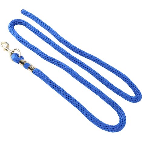 Longe pour cheval de 2 m, anti-casse, antidérapante, avec crochet, bleu marine, idéale pour la marche et le travail du cheval. (1/5)