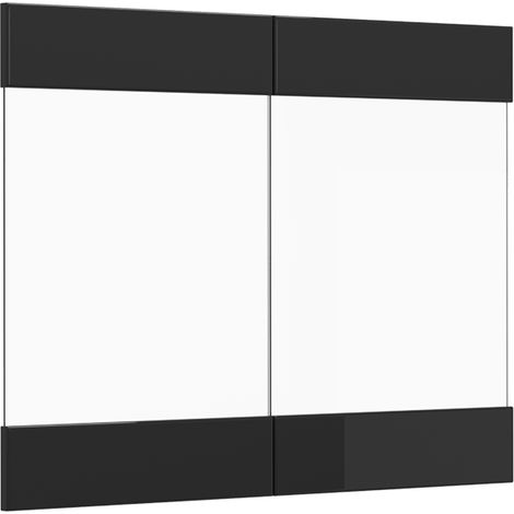 Frente de cocina R-Line, Negro brillo intenso, 79.2 x 59 cm frente de mueble para armario mural con vitrina, Vicco (1/5)