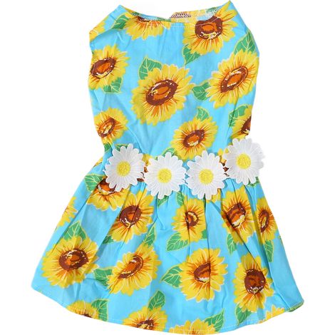 Robe pour chien XS à motif floral, motif marguerite mignon, vêtements confortables pour petits chiens et chats, printemps-été (1/4)