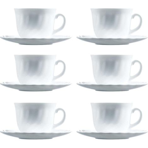 Luminarc Trianon Tazza, Bianco, Set da 12 Pezzi, 6 unità (1/2)