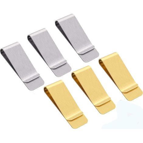 pièces pince à billets en acier inoxydable, pince à billets or argent, pour pinces à billets, factures, cartes de crédit, etc., facile à transporter (1/5)