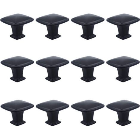 12PCS Noir Tiroir de Poignée Porte, 30mm Bouton de Meubles, Unique Trou Rond Boutons de Tiroir, Boutons de Porte, Poignées de Meuble pour Placard Armoire Cuisine, chambre d'enfant (1/5)