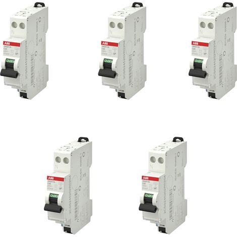 ABB Lot de 5 disjoncteurs automatiques Ph+N raccordement Rapide 20A-4,5Ka (1/3)