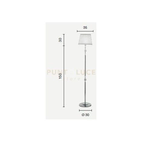 PIANTANA LIVIA CROMO E TORTORA E TRASPARENTE 1 LUCE ATTACCO E27 H.150+30CM