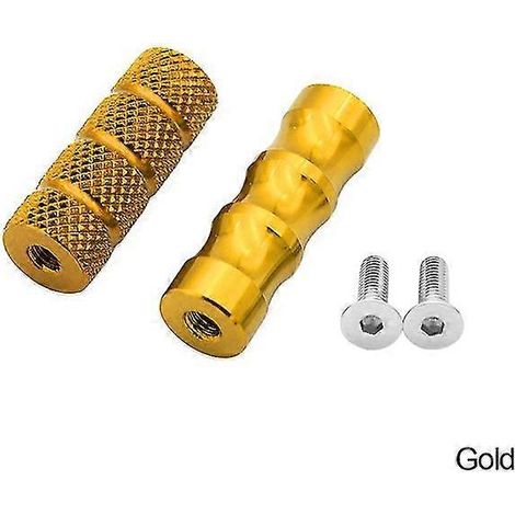 2 Stück Motorrad-CNC-Universal-M6-Schalthebel, Bremspedal, Fußrasten, Motorrad-Fußrasten, Aluminium – Gold (1/5)