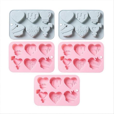 Moule en silicone « Love » (lot de 5) pour bougies, savon ou autres créations en plâtre, ciment et béton. (1/5)