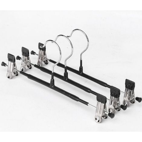 Lot de 10 cintres métalliques à pince, cintres antidérapants pour pantalons