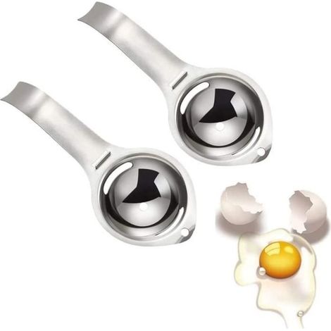 SéParateur D'Oeufs,2 Pièces Acier Inoxydable Séparateur D'oeufs,SéParateur De Blanc D'Oeuf,Filtre à Oeufs,Outil de Cuisson de Filtre (1/4)