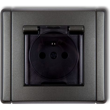 Enchufe Flexi antisalpicaduras con tapa ahumada, grafito 11FGPB-1zdp (1/3)