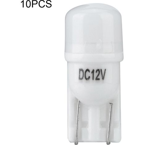 Lot de 10 ampoules 12V 8000K blanc pour feux de stationnement, clignotants et indicateurs de porte de voiture (1/5)