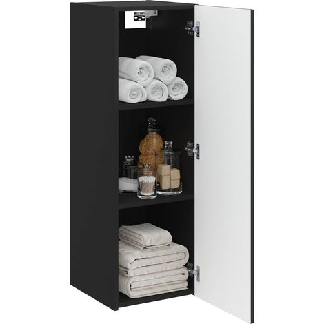 vidaXL Wall-mounted Bathroom Cabinet Black 33 x 34.5 x 100 cm