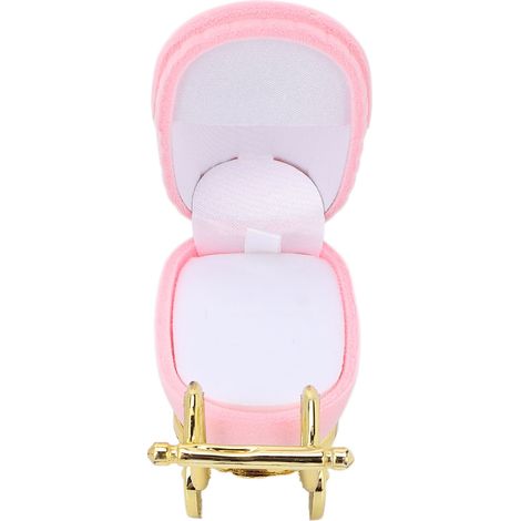 Boîte à bijoux en forme de landau, personnalisable, pour bijoux, boucles d'oreilles et colliers, rose (1/5)