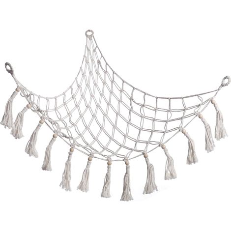 Filet hamac rangement jouets en peluche, sac mural en filet pour organiser peluches et doudous (1/5)