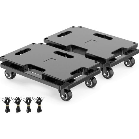 Ensemble de chariots de transport, capacité de 400 kg, chariots de transport de meubles couplables, roues de transport de meubles, aide au déménagement, noir, lot de 2 (1/5)