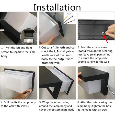 Applique murale extérieure LED 12W étanche IP65 – Aluminium anthracite – Blanc froid 1200LM – Parfaite pour palier extérieur, mur de clôture ou angle mort (1/5)