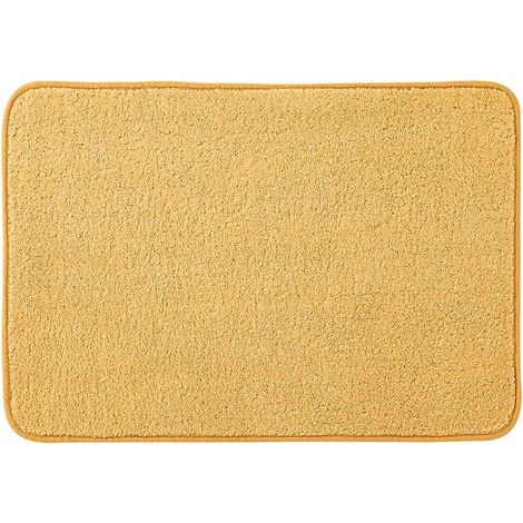 Tappeto bagno giallo 60x40 cm in microfibra antiscivolo Spring (1/3)