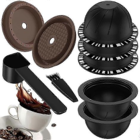 25-26 capsules Vertuo réutilisables pour machine Nespresso avec 2 couvercles et une cuillère - Capsules de café écologiques (1/4)