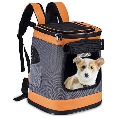 Sac à dos de transport pour chien et chat jusqu'à 10 kg – Tissu 600D Oxford – Ventilation optimale – Ergonomique avec coussin amovible – (1/4)