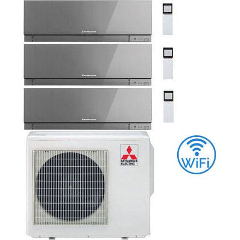 Klimaanlage Mitsubishi Kirigamine Zen Wifi Silver Trial Split Inverter 9000 + 9000 + 9000 BTU mit U.E. MXZ-3F54VF Klasse A+++ /A++ NEU