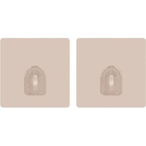 Lot de 2 crochets adhésifs muraux repositionnables Beige MSV