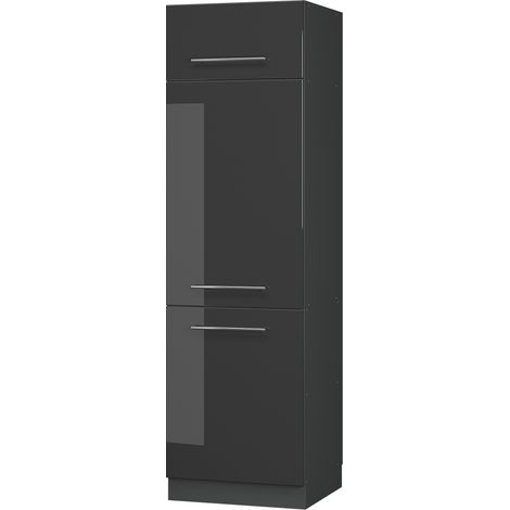 Armoire pour frigo Fame-Line, Anthracite Haute brillance, 60cm, Vicco (1/5)