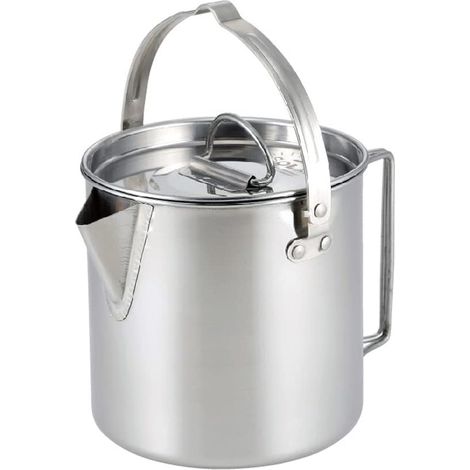 Bouilloire de Camping en Acier Inoxydable 1,2 L avec Poignée Pliable (1/4)
