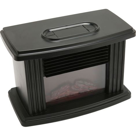 Mini cheminée électrique avec effet flamme, chauffage efficace et silencieux, poêle-cheminée portable avec télécommande, prise UE 220 V (1/5)