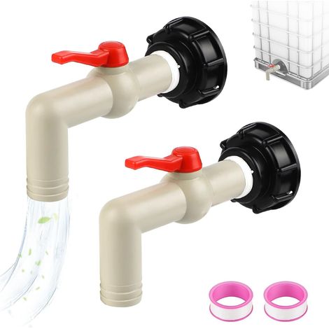 2 Pièces Robinet Cuve 1000L Adaptateur S60 × 6 1" Filetage Grossier Filetage grossier, connexion de réservoir IBC 1", pour récupérateur d'eau de pluie, montage étanche (1/5)