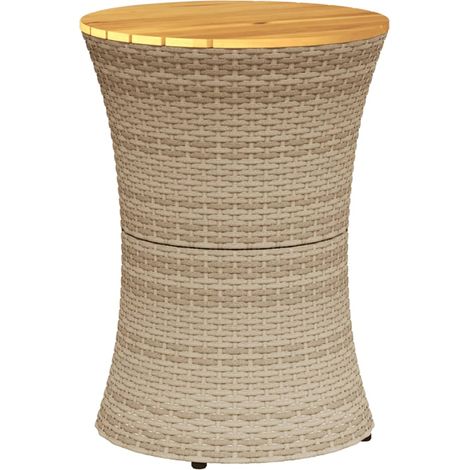 Maison Exclusive - Garten-Beistelltisch Trommelform Beige Poly Ra